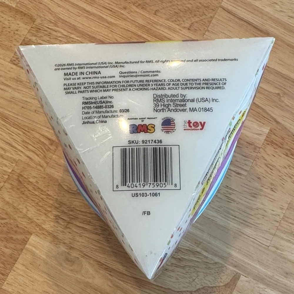Rainbow Layer Cake Squishy Toy - White with Multicolor Stripes